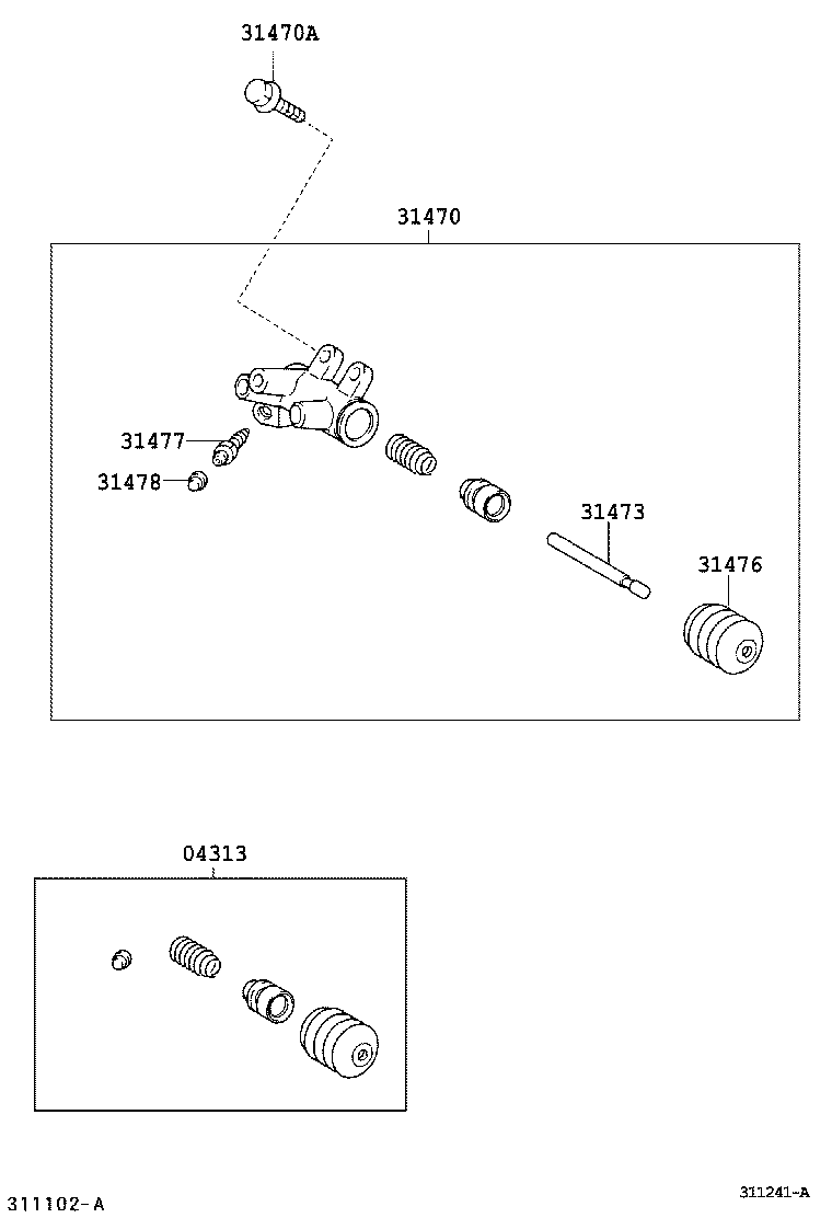 04313-53010 CYLINDER KIT, CLUTCH RELEASE product image