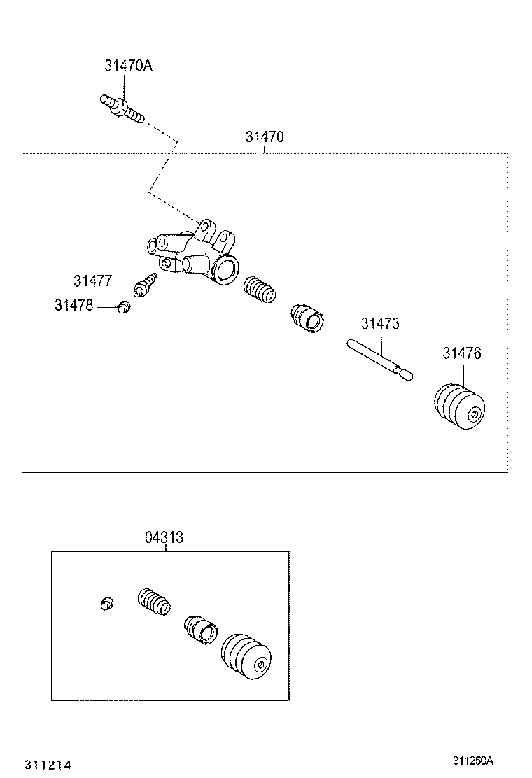 Toyota 31470-42031 CYLINDER ASSY, CLUTCH RELEASE