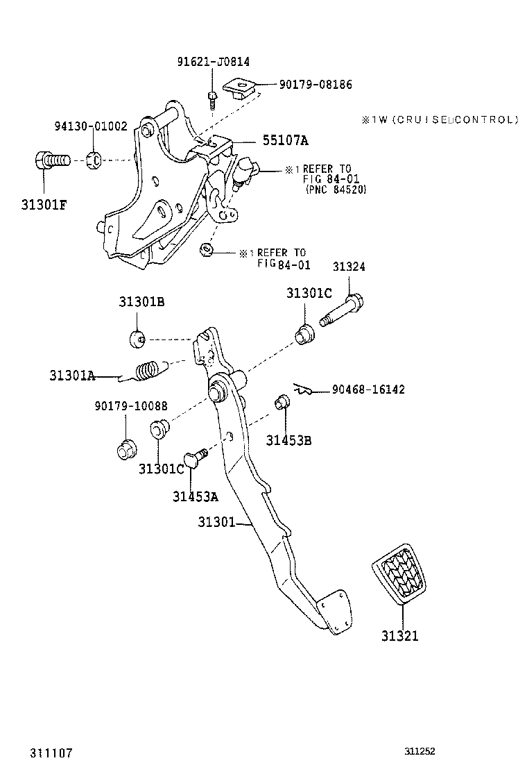 31301-05070 PEDAL SUB-ASSY, CLUTCH product image