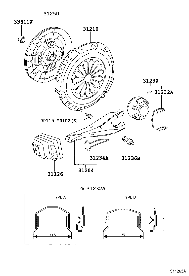 31236-71030 SUPPORT, RELEASE FORK product image