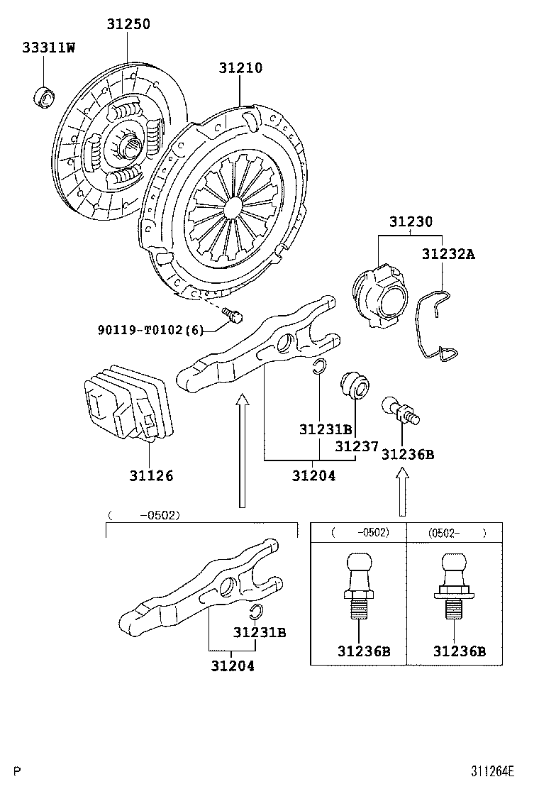 31236-71030 SUPPORT, RELEASE FORK product image