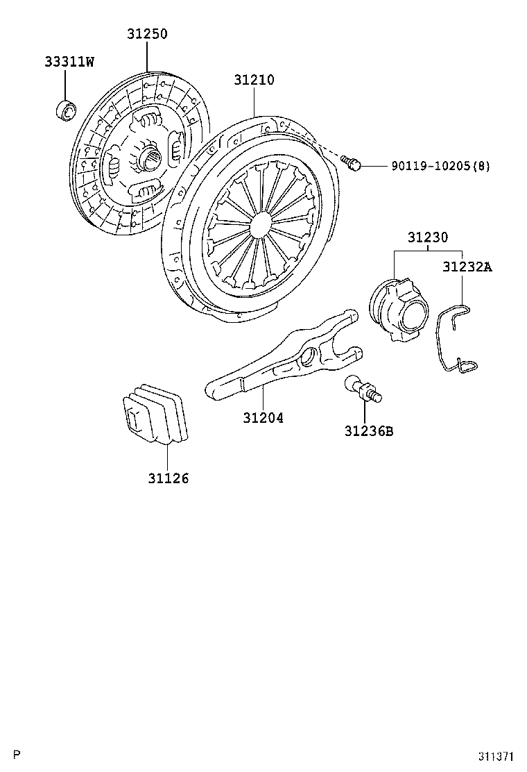 31210-37161 COVER ASSY, CLUTCH product image