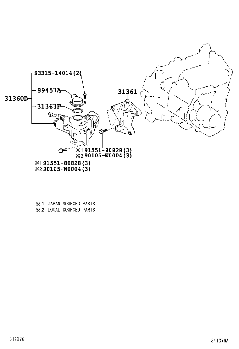 31360-64010 ACTUATOR ASSY, CLUTCH product image