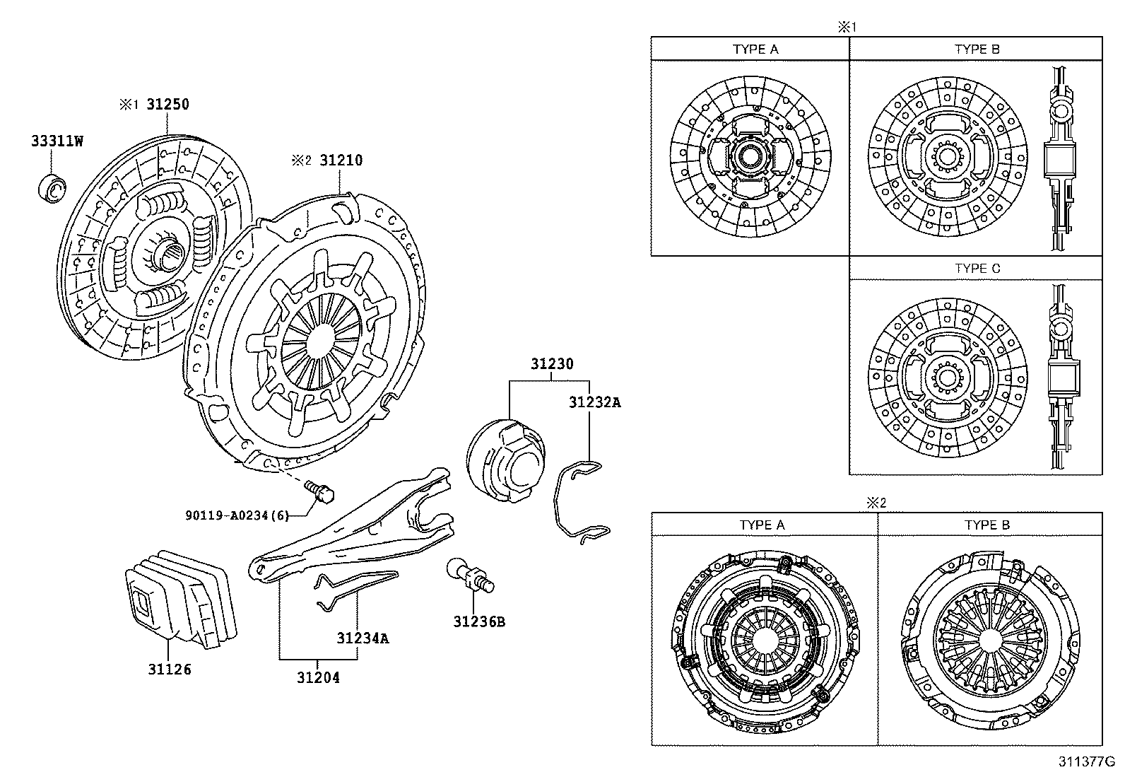 Toyota 31210-04084 COVER ASSY, CLUTCH