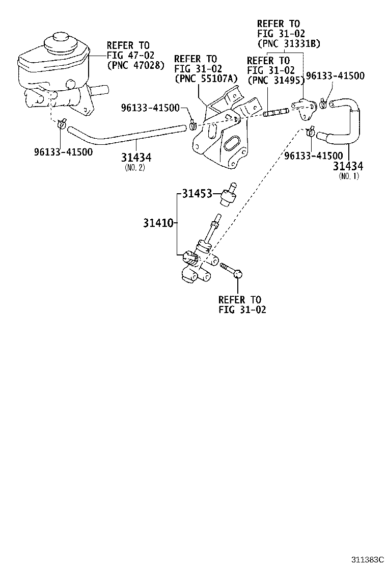 Toyota 31434-04030 TUBE, CLUTCH RESERVOIR