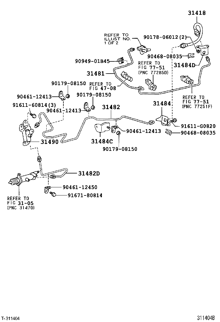 31482-60070 TUBE, CLUTCH RELEASE CYLINDER TO ACCUMULATOR product image