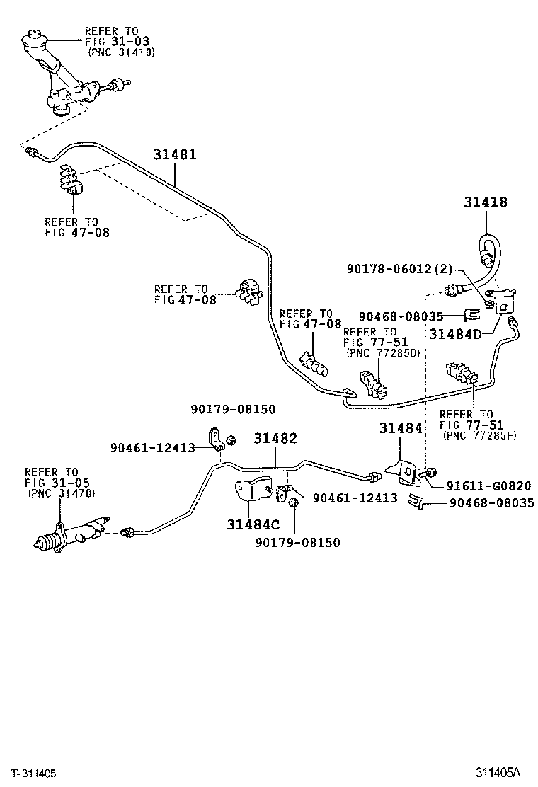 31482-60070 TUBE, CLUTCH RELEASE CYLINDER TO ACCUMULATOR product image