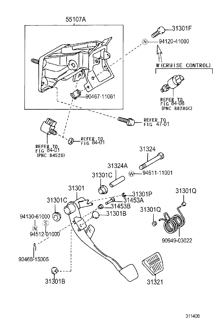 31310-34020 PEDAL SUB-ASSY, CLUTCH product image