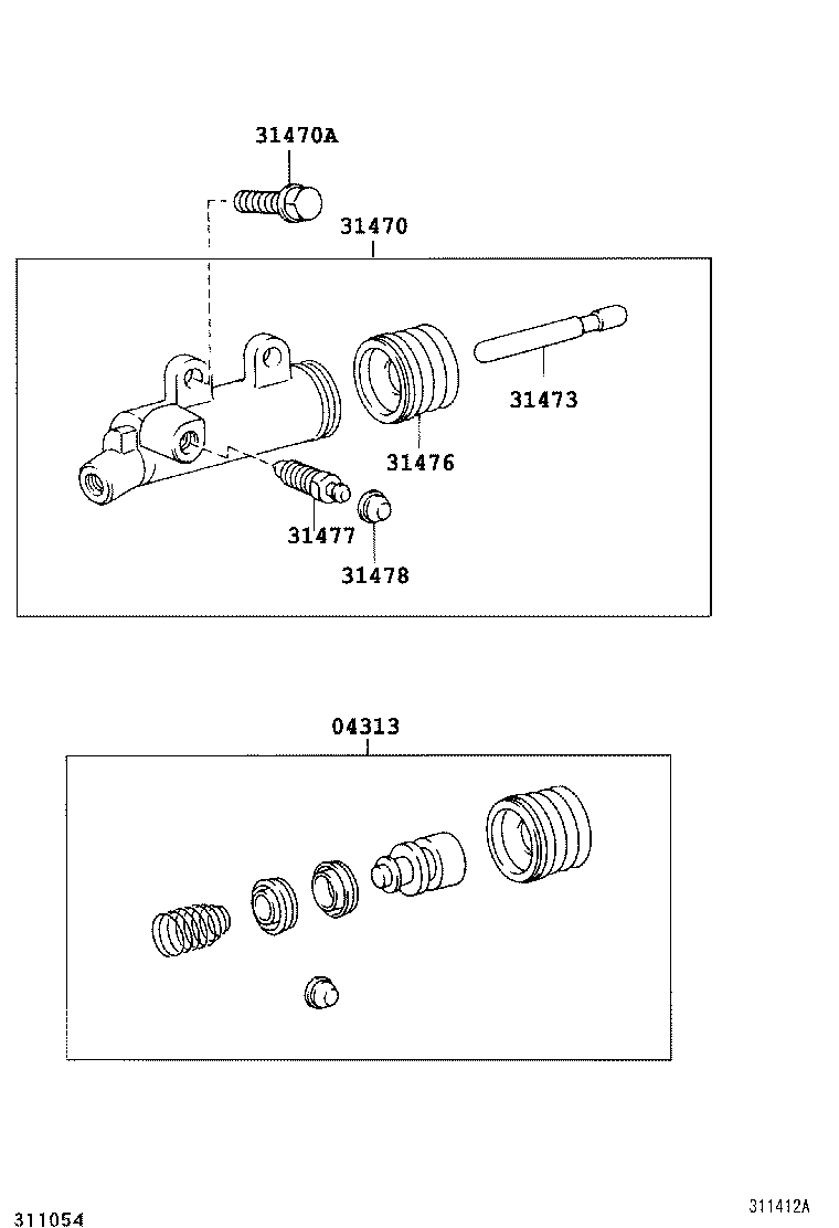 31470-60320 CYLINDER ASSY, CLUTCH RELEASE product image