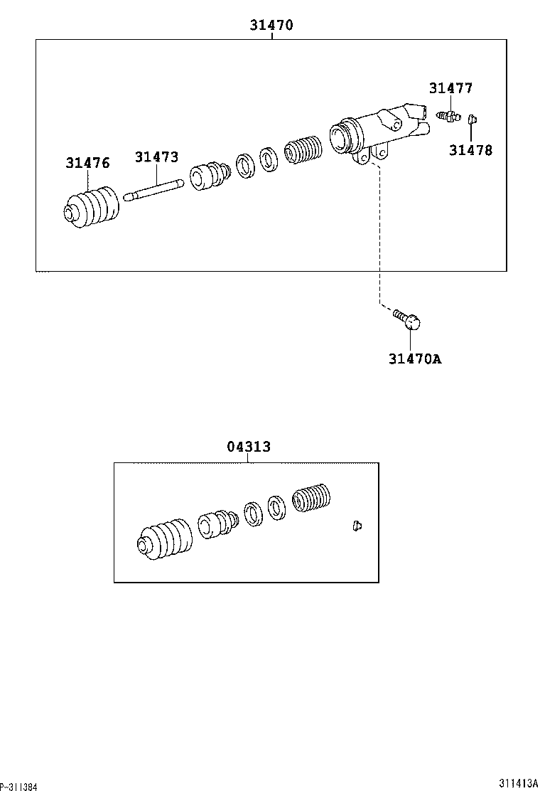 31470-60320 CYLINDER ASSY, CLUTCH RELEASE product image