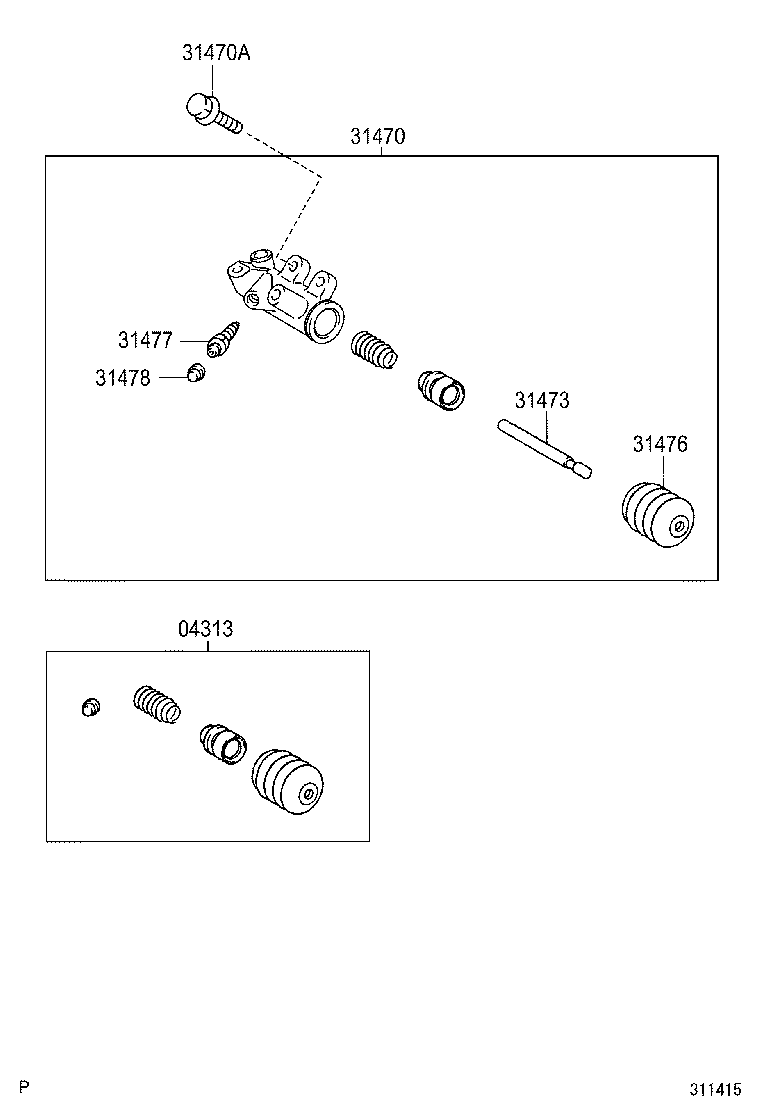 31470-12150 CYLINDER ASSY, CLUTCH RELEASE product image