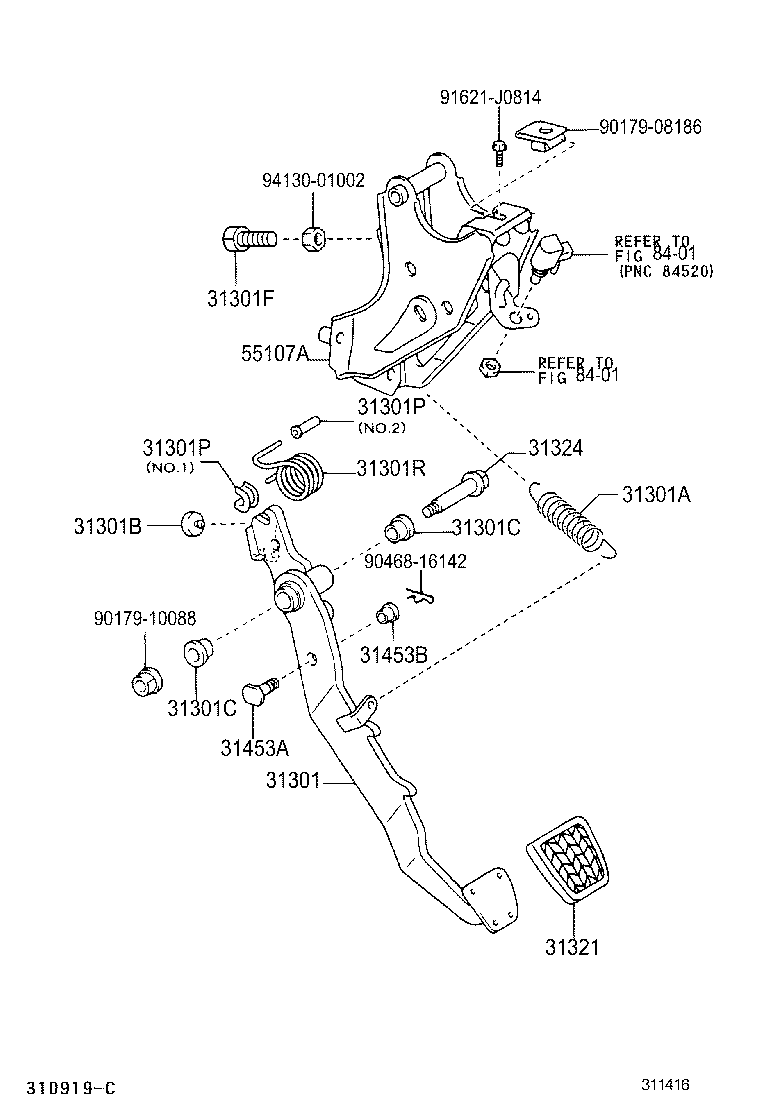 31301-02040 PEDAL SUB-ASSY, CLUTCH product image