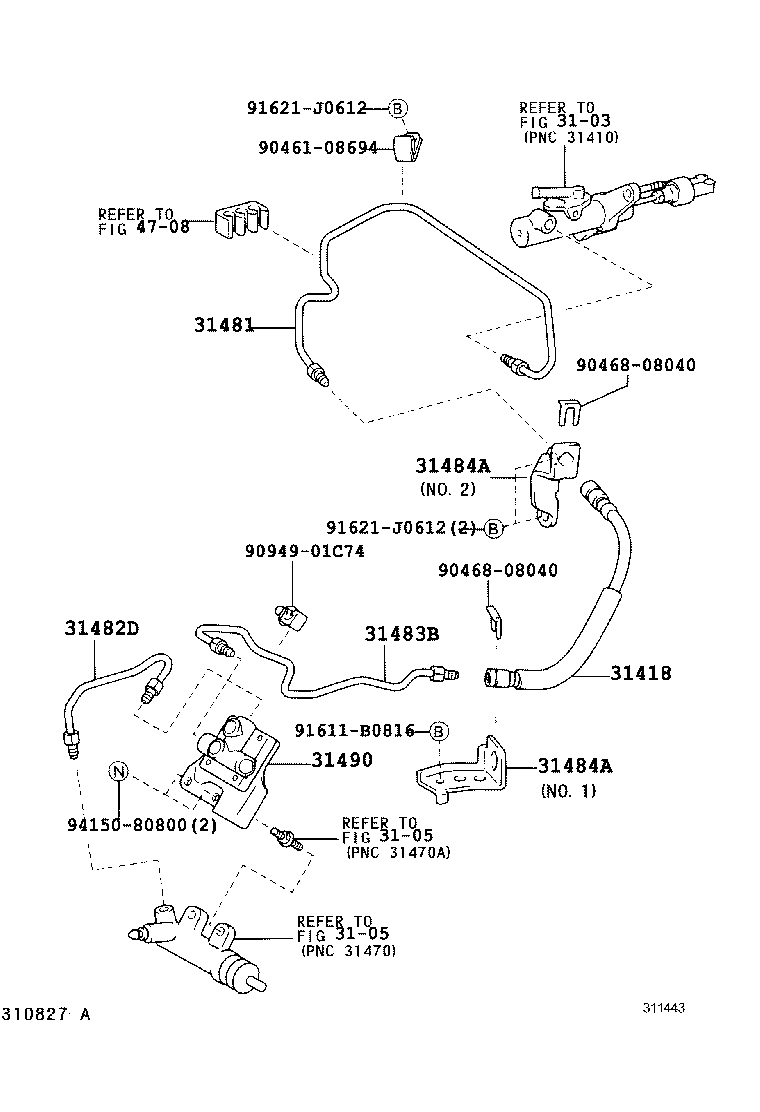 31481-42040 TUBE, CLUTCH MASTER CYLINDER TO FLEXIBLE HOSE product image