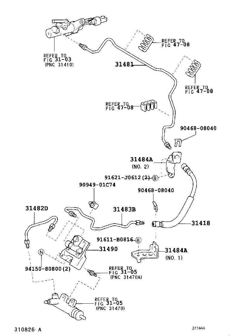 31481-42040 TUBE, CLUTCH MASTER CYLINDER TO FLEXIBLE HOSE product image