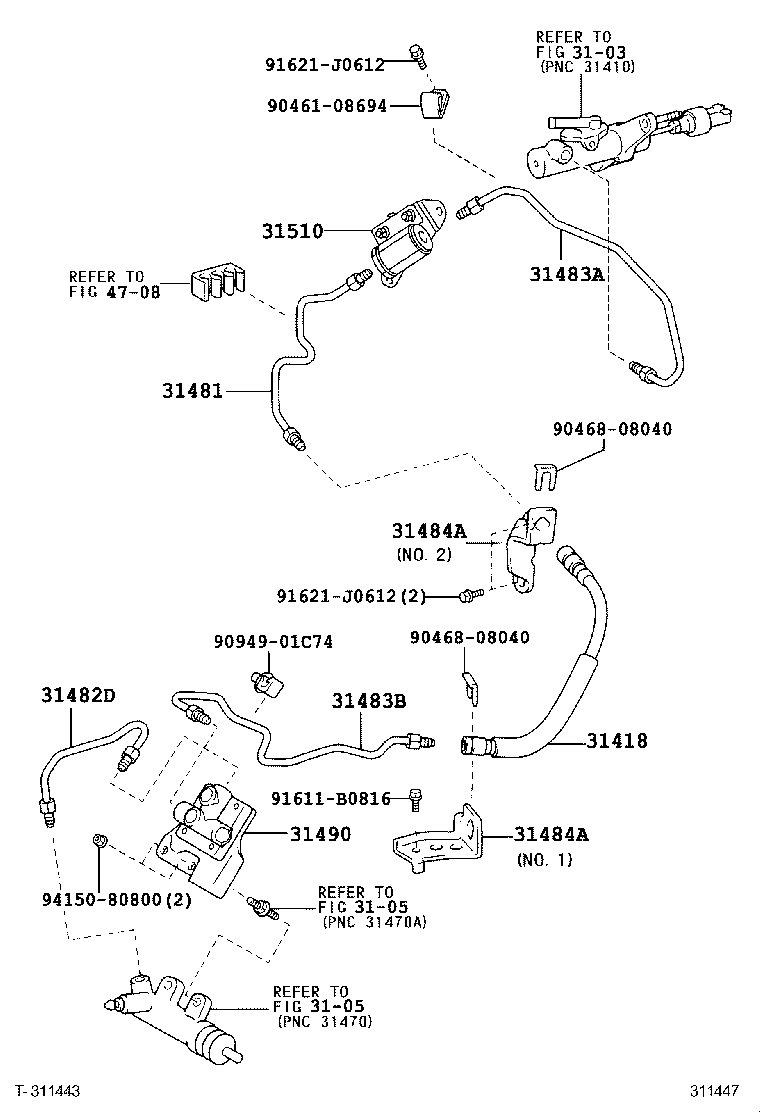 31481-42040 TUBE, CLUTCH MASTER CYLINDER TO FLEXIBLE HOSE product image