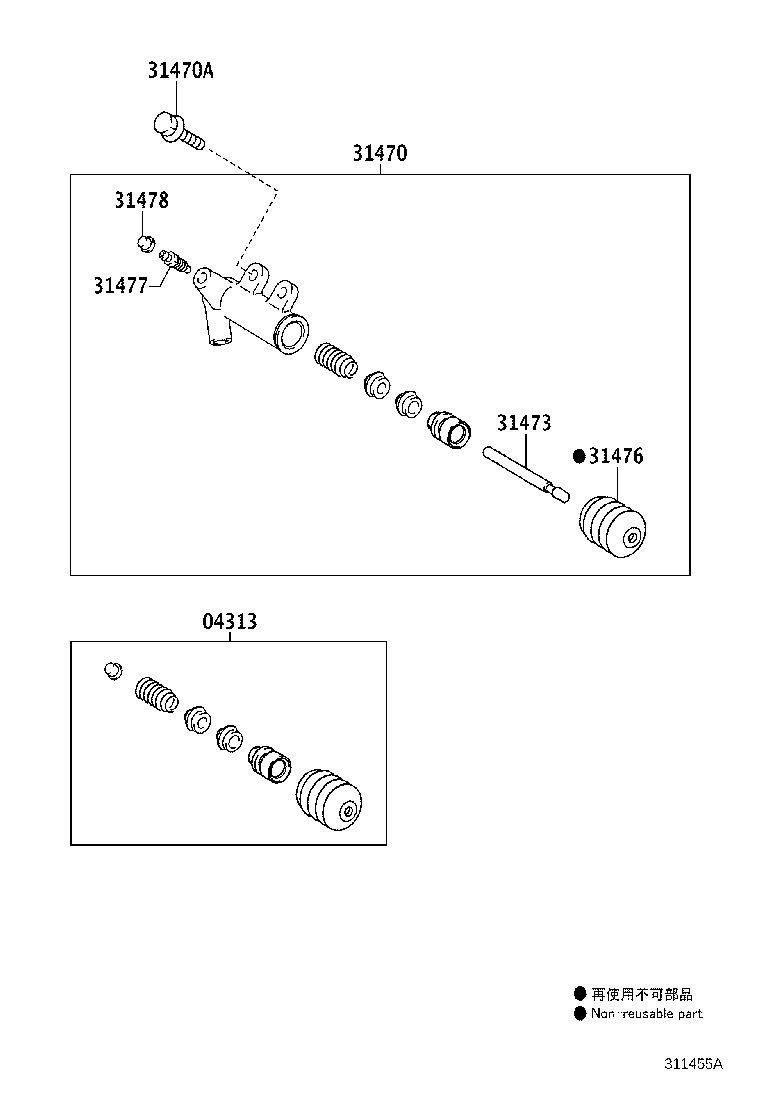31470-52140 CYLINDER ASSY, CLUTCH RELEASE product image