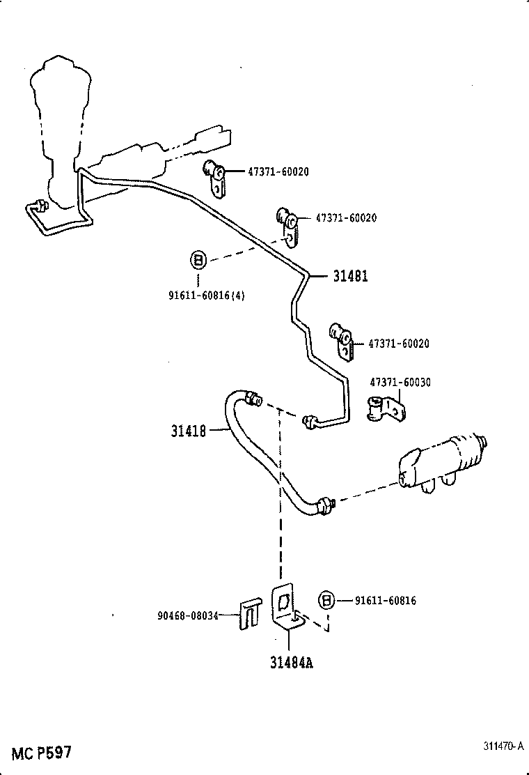 31301-60250 PEDAL SUB-ASSY, CLUTCH product image