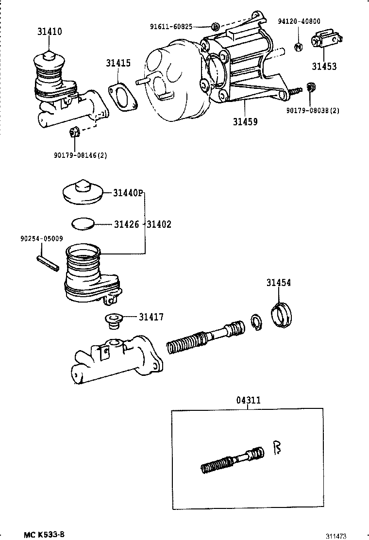 31490-60050 ACCUMULATOR ASSY, MASTER CYLINDER product image