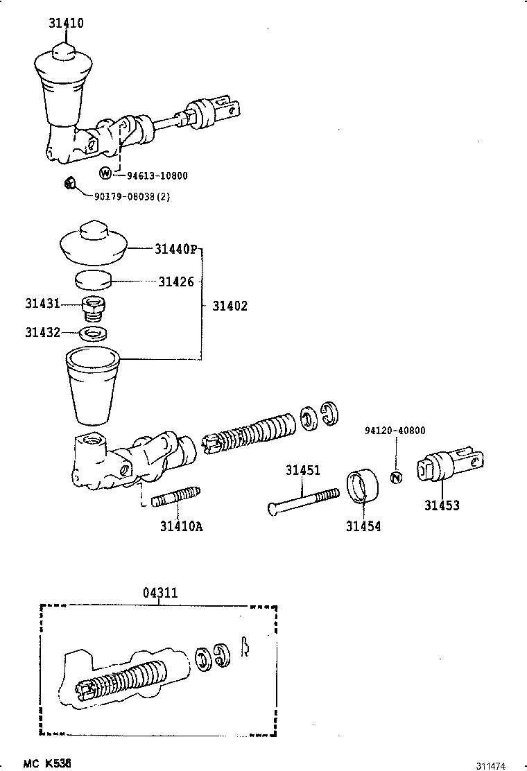 31490-60050 ACCUMULATOR ASSY, MASTER CYLINDER product image
