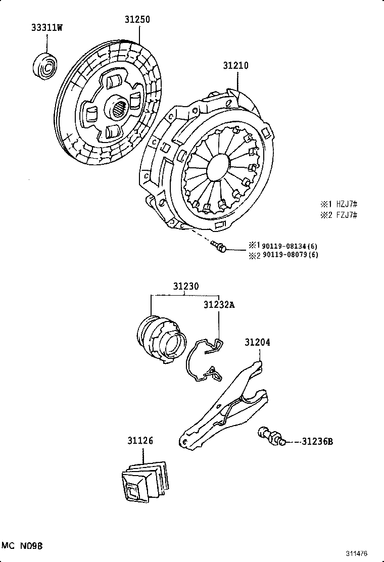 Toyota 31231-60051 HUB, CLUTCH RELEASE BEARING