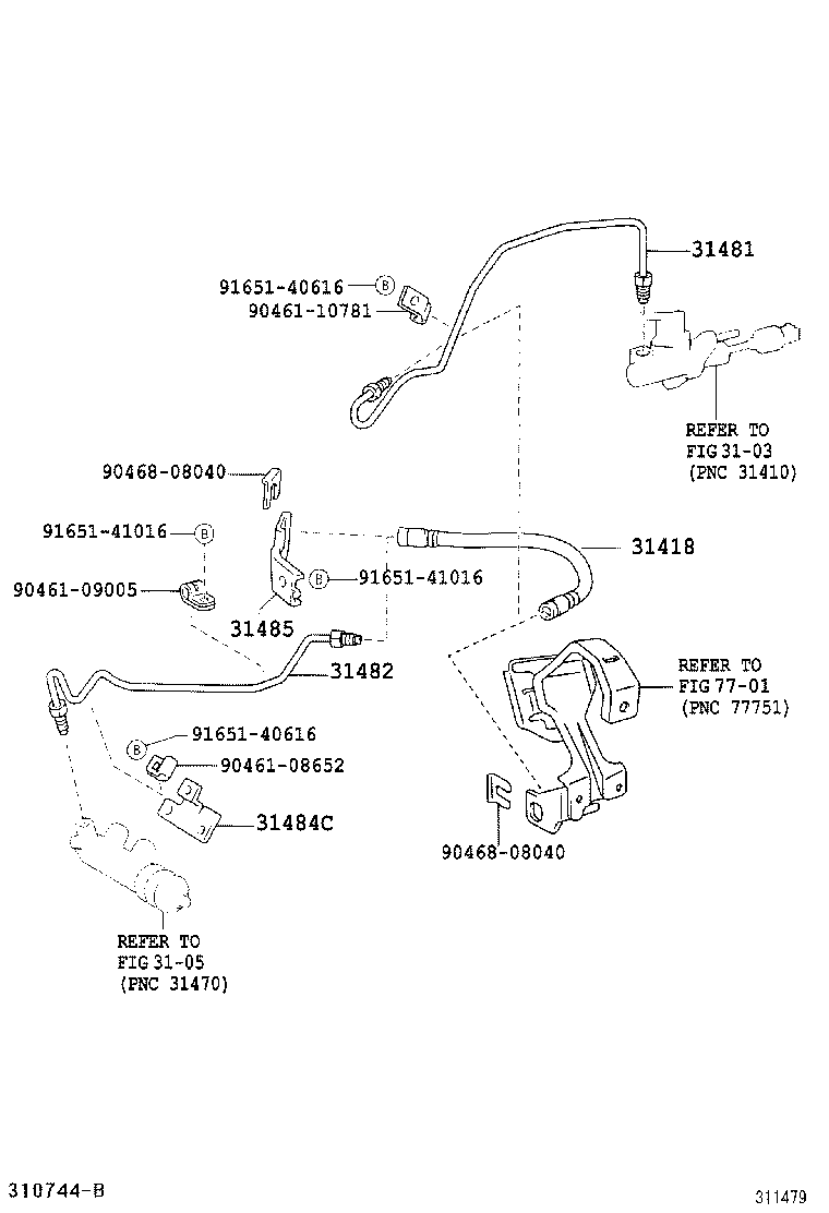 31484-02220 BRACKET, FLEXIBLE HOSE, NO.1(FOR CLUTCH) product image