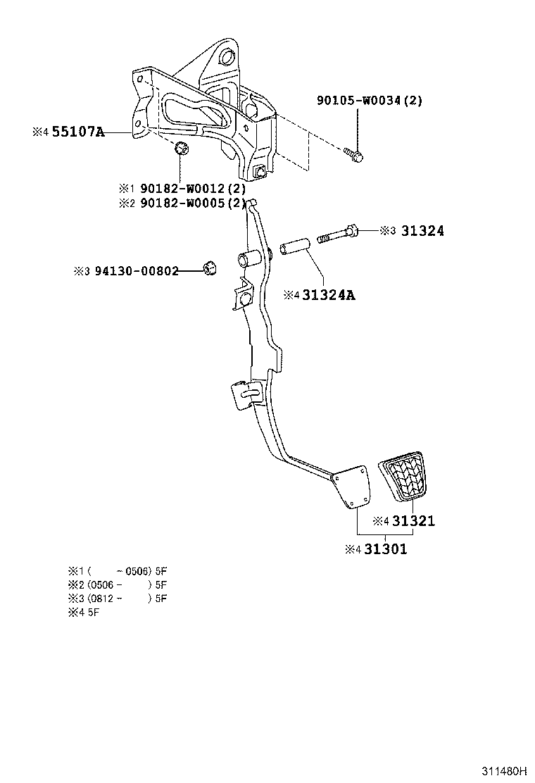 31301-0H050 PEDAL SUB-ASSY, CLUTCH product image