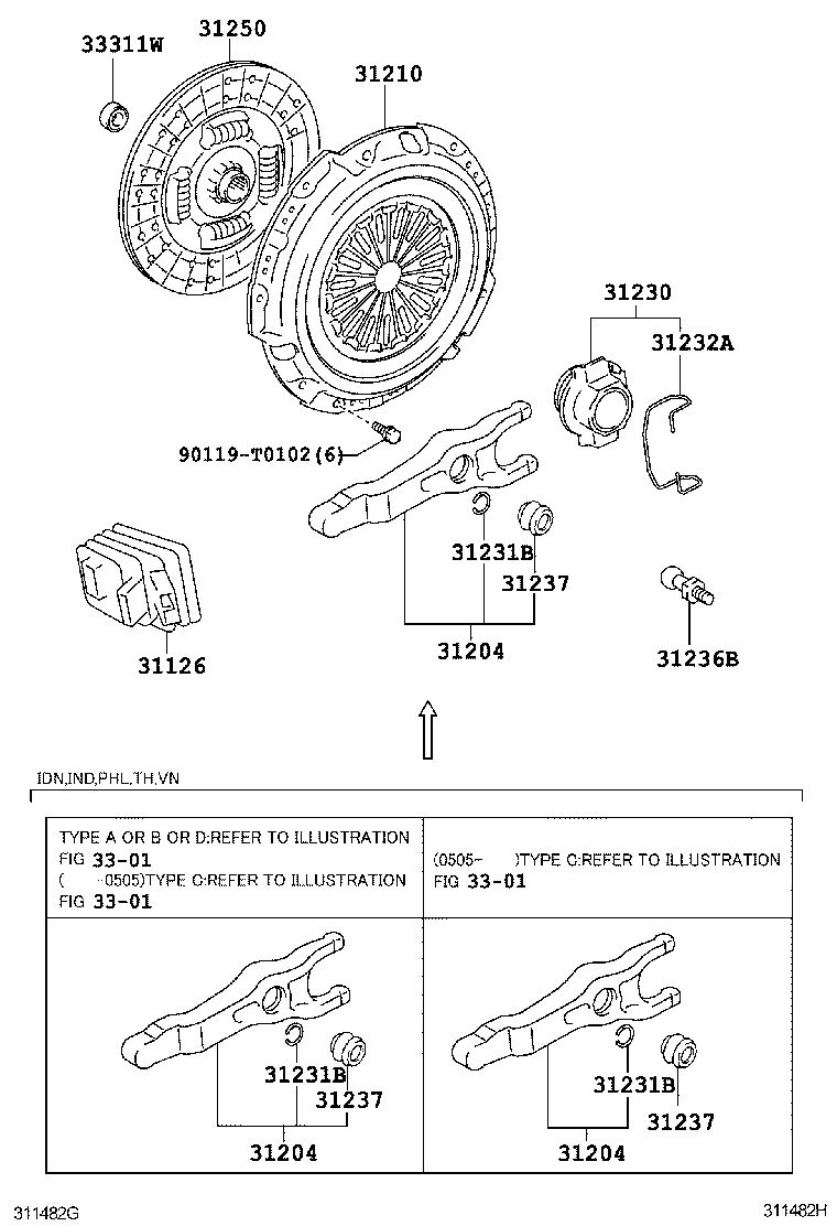 31230-71040 BEARING ASSY, CLUTCH RELEASE product image