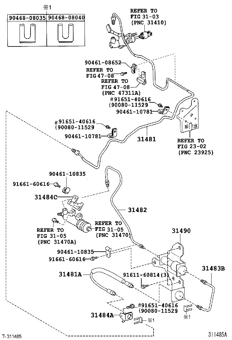 31301-05080 PEDAL SUB-ASSY, CLUTCH product image