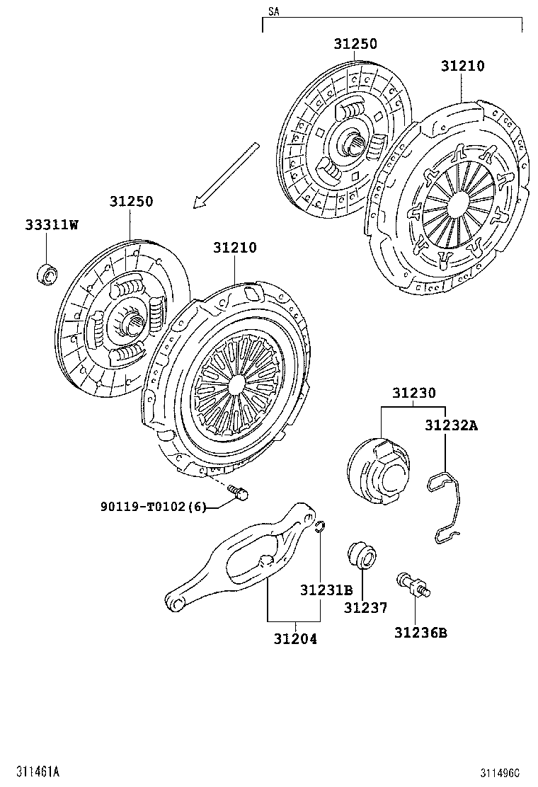 31230-71040 BEARING ASSY, CLUTCH RELEASE product image