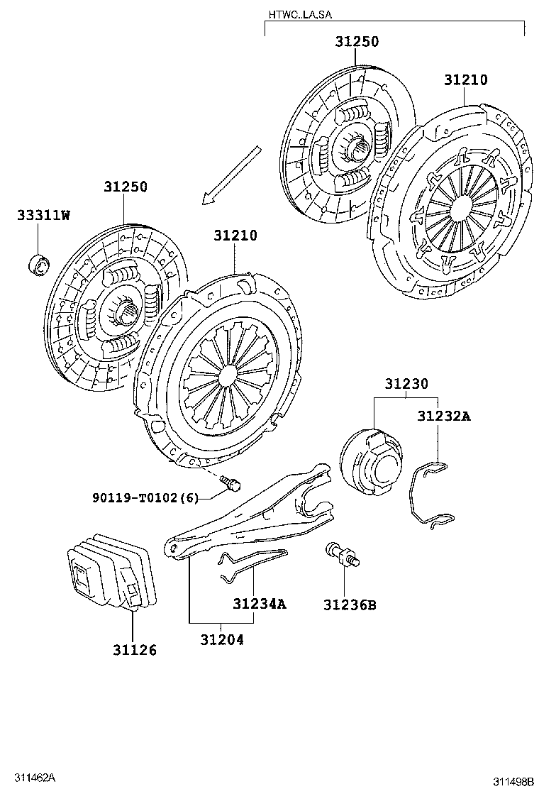 31230-71040 BEARING ASSY, CLUTCH RELEASE product image