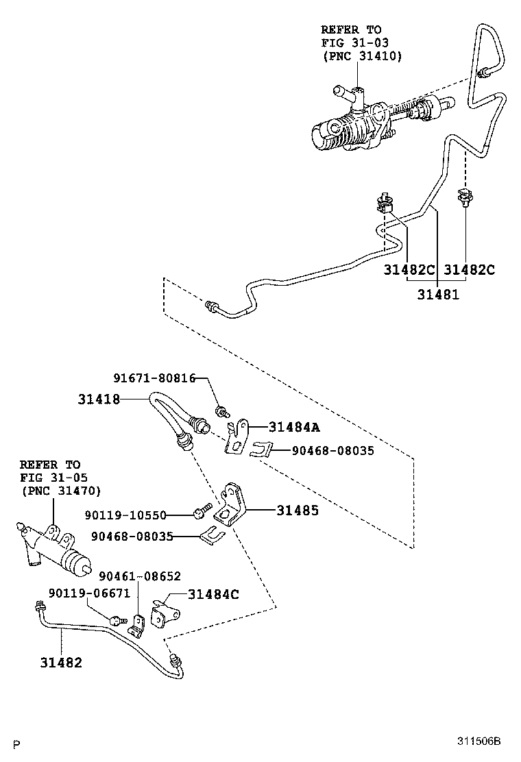 31484-52150 BRACKET, CLUTCH TUBE, NO.1 product image