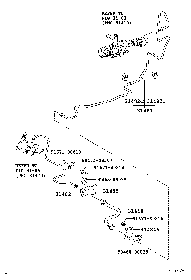 31484-52150 BRACKET, CLUTCH TUBE, NO.1 product image