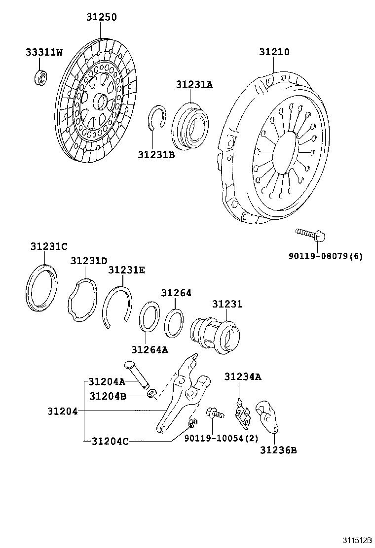 Toyota 31231-53040 HUB, CLUTCH RELEASE BEARING