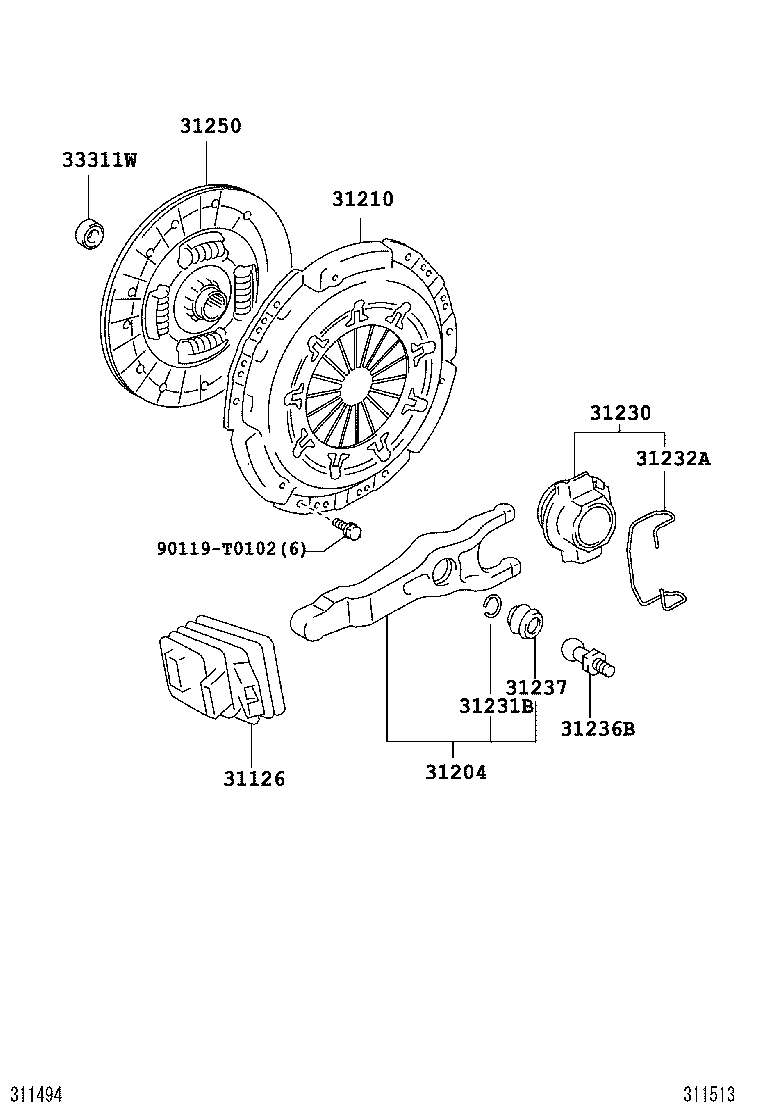 31230-71030 BEARING ASSY, CLUTCH RELEASE product image