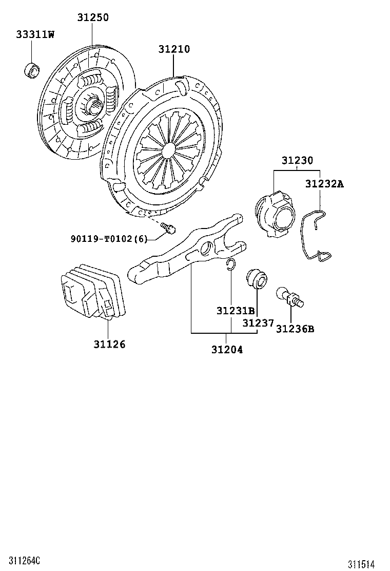 31230-71030 BEARING ASSY, CLUTCH RELEASE product image