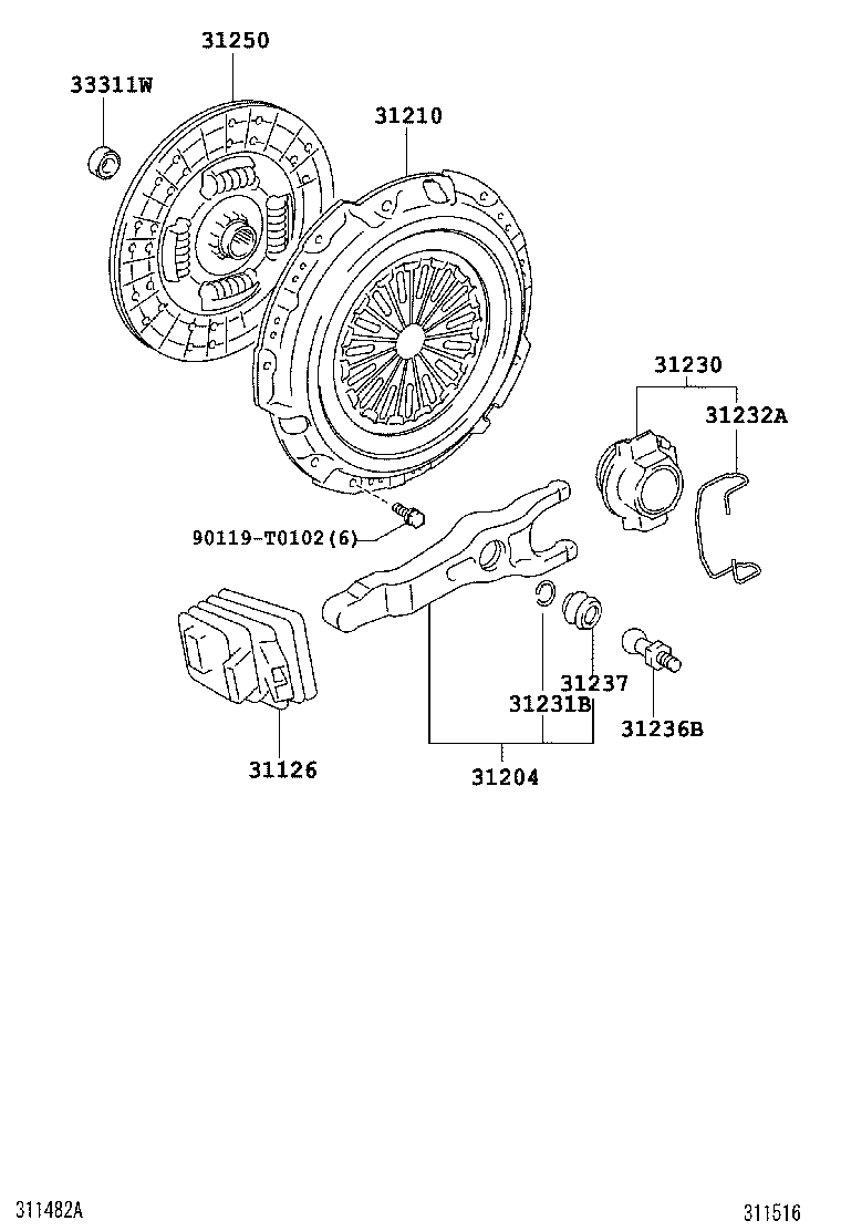 31230-71030 BEARING ASSY, CLUTCH RELEASE product image
