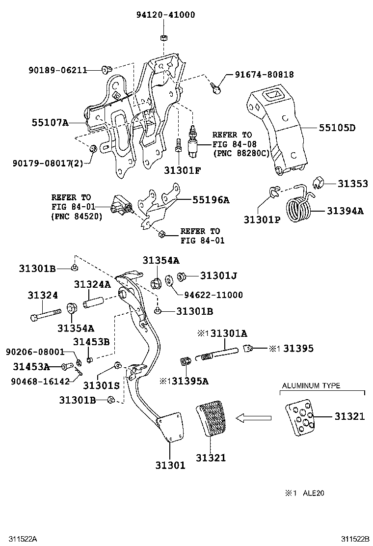 31301-53100 PEDAL SUB-ASSY, CLUTCH product image