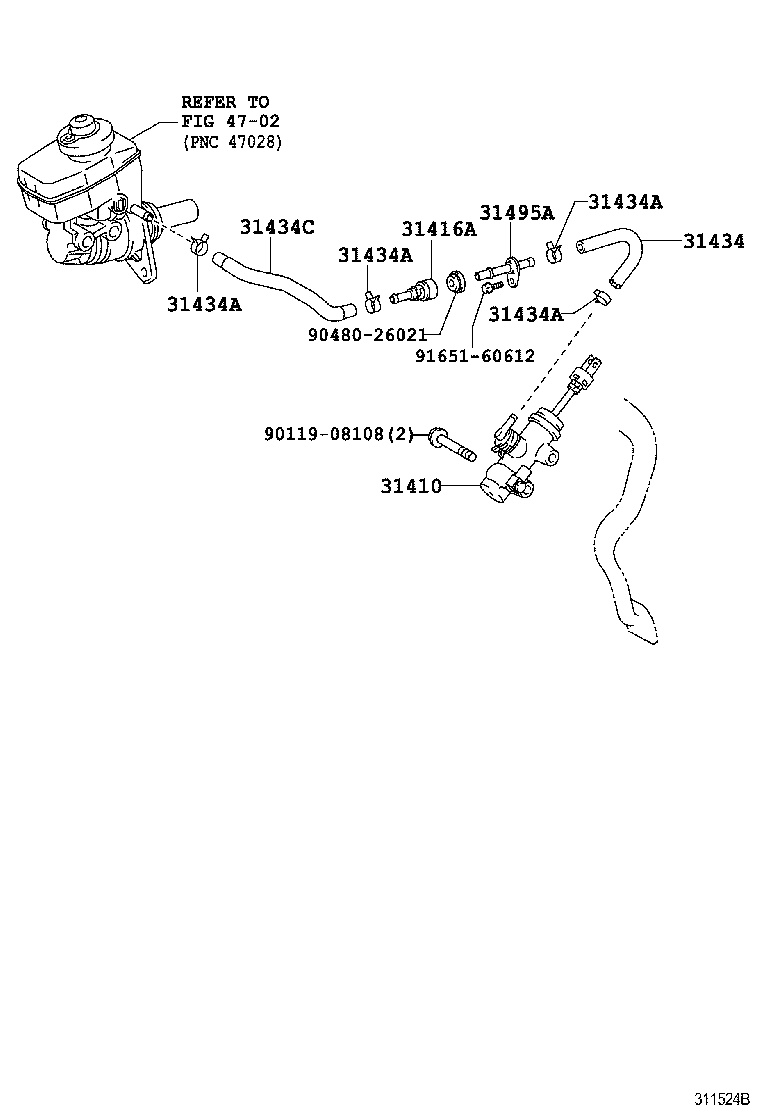 31420-53010 CYLINDER ASSY, CLUTCH MASTER product image