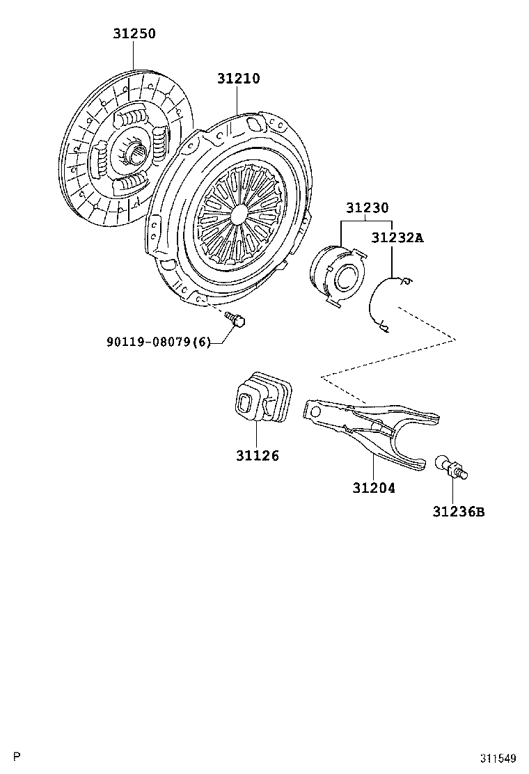 31001-0W050 CLUTCH SET, COVER & DISC product image