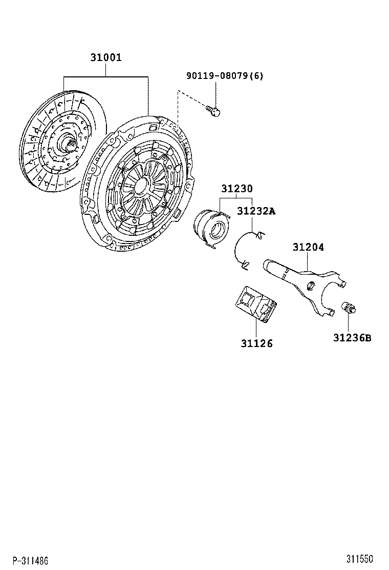 31001-0W050 CLUTCH SET, COVER & DISC product image