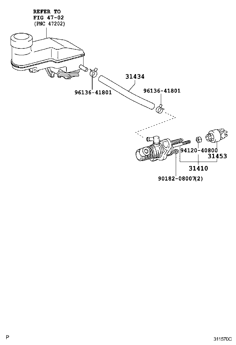 31404-0D030 CLEVIS, CLUTCH MASTER CYLINDER PUSH ROD product image