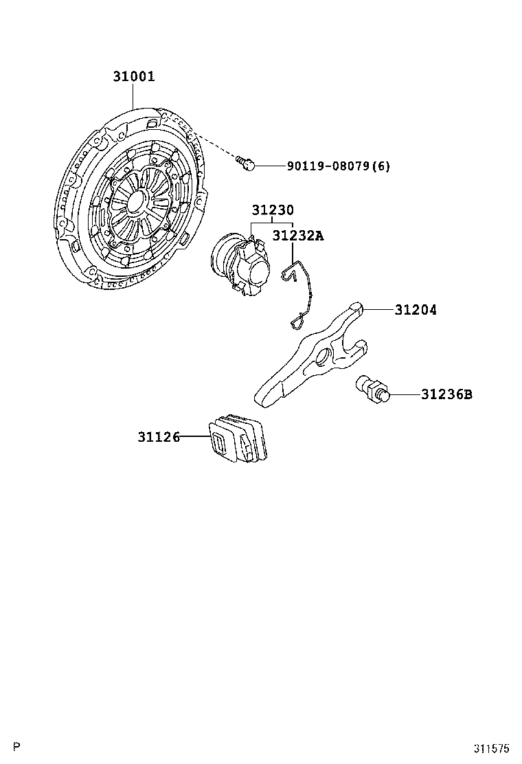 31126-53010 BOOT, CLUTCH RELEASE FORK product image