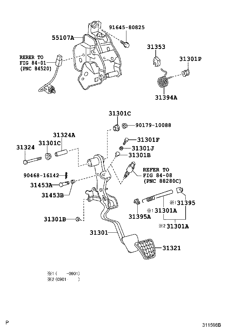 31301-33070 PEDAL SUB-ASSY, CLUTCH product image