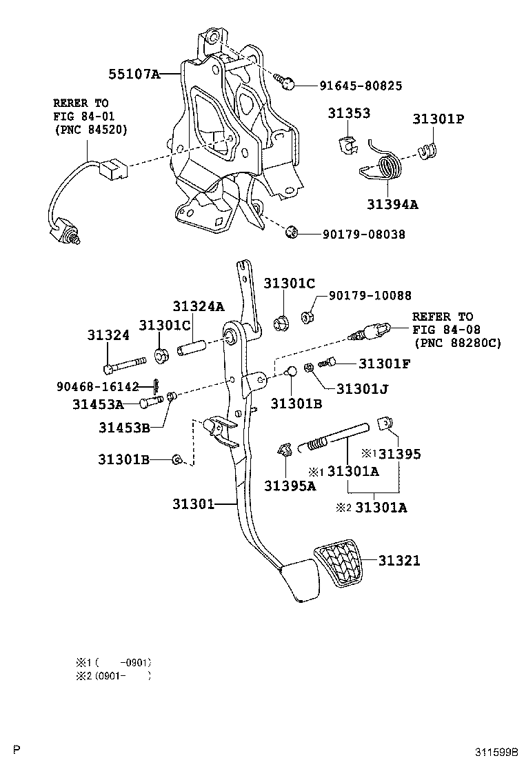 31301-33070 PEDAL SUB-ASSY, CLUTCH product image
