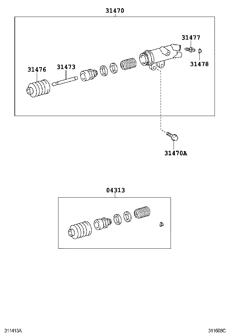Toyota 31476-36010 BOOT, CLUTCH RELEASE CYLINDER
