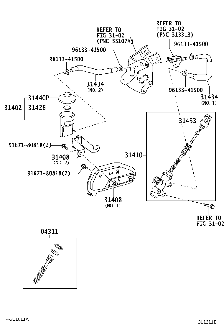Toyota 31434-35040 TUBE, CLUTCH RESERVOIR