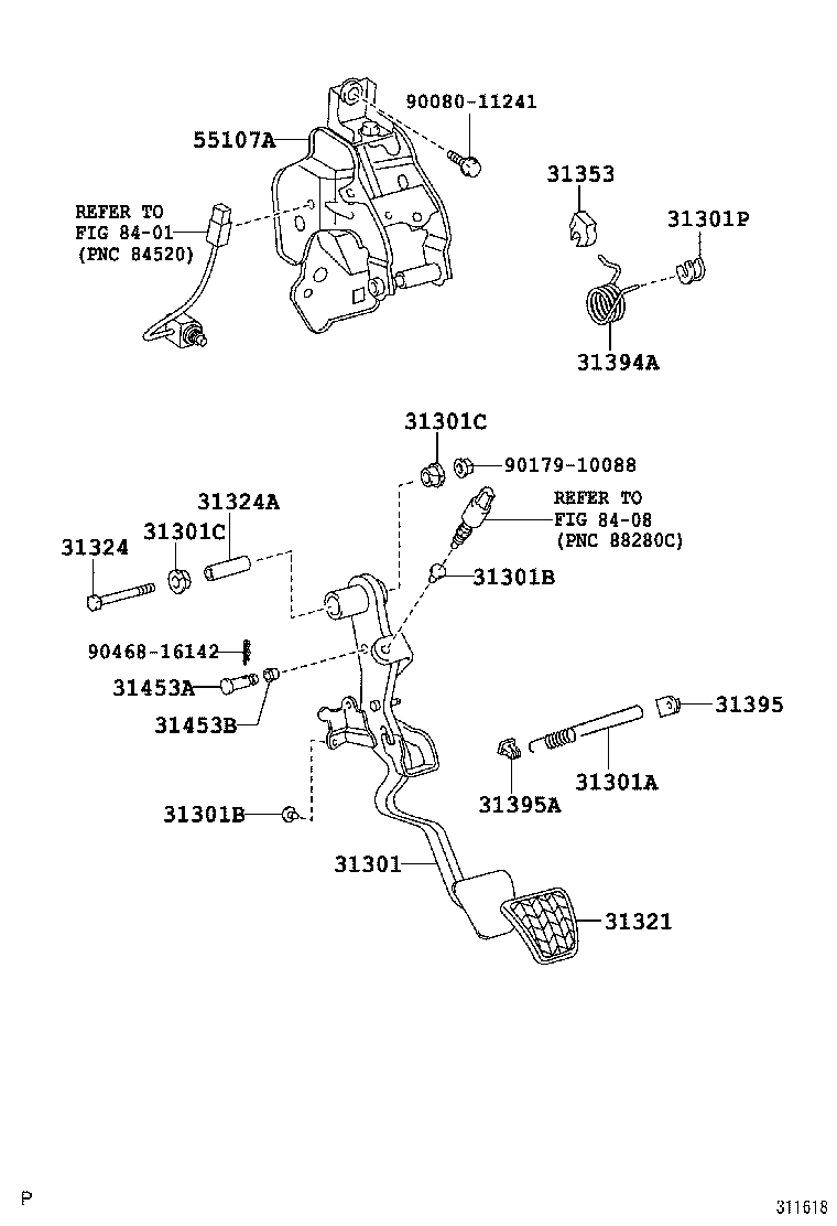 31301-33100 PEDAL SUB-ASSY, CLUTCH product image