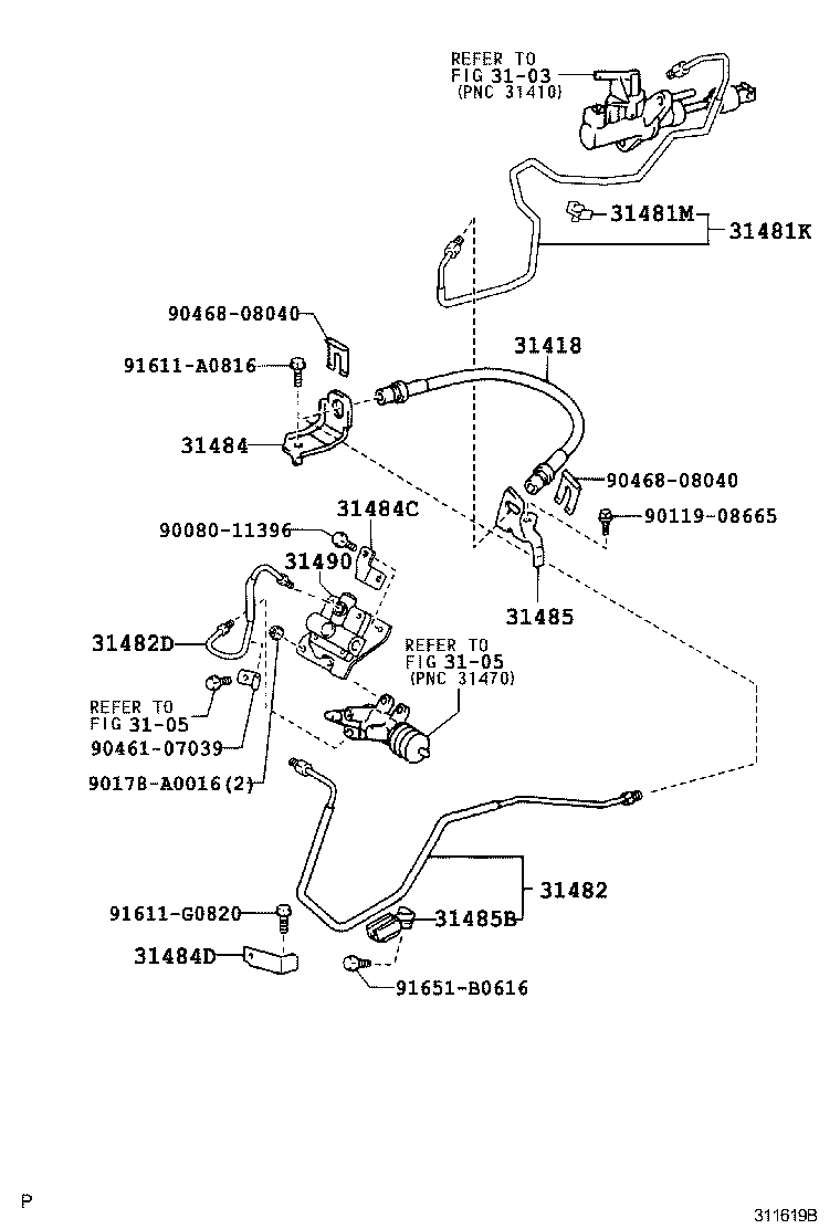 Toyota 31301-33110 PEDAL SUB-ASSY, CLUTCH