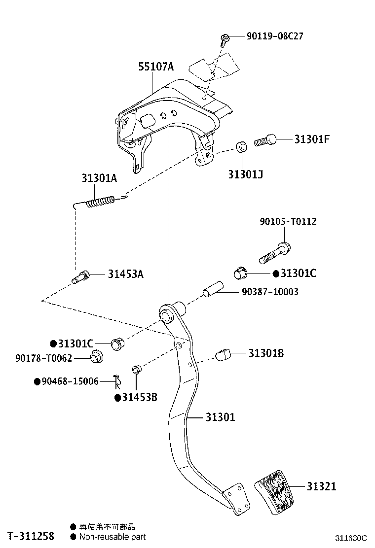 31301-0K010 PEDAL SUB-ASSY, CLUTCH product image