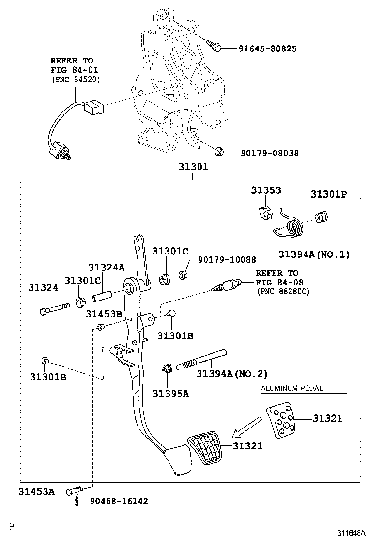 31380-06120 PEDAL SUB-ASSY, CLUTCH product image